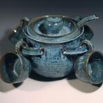 Soup Tureen with hanging bowls and matching ladle in Starry Night